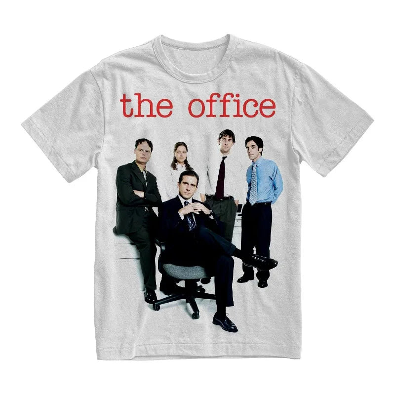 New "Office" Movie Pattern Men's Printed T-shirt for All Seasons, Suitable for Both Men and Women's Casual T-shirt
