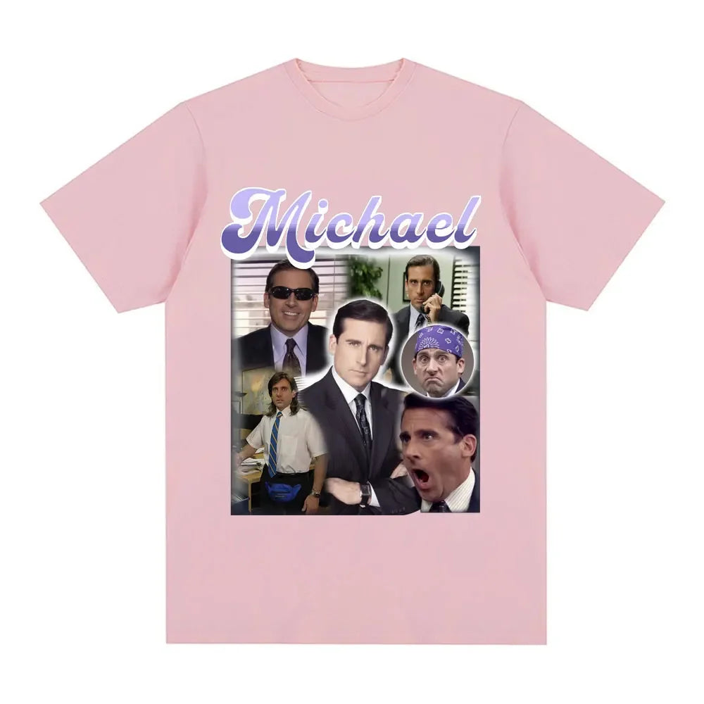 Michael Scott Prison Mike Salutes Office T-shirtTV Drama Dwight Schrute Jim Halpert Short Sleeve Oversized T-shirt