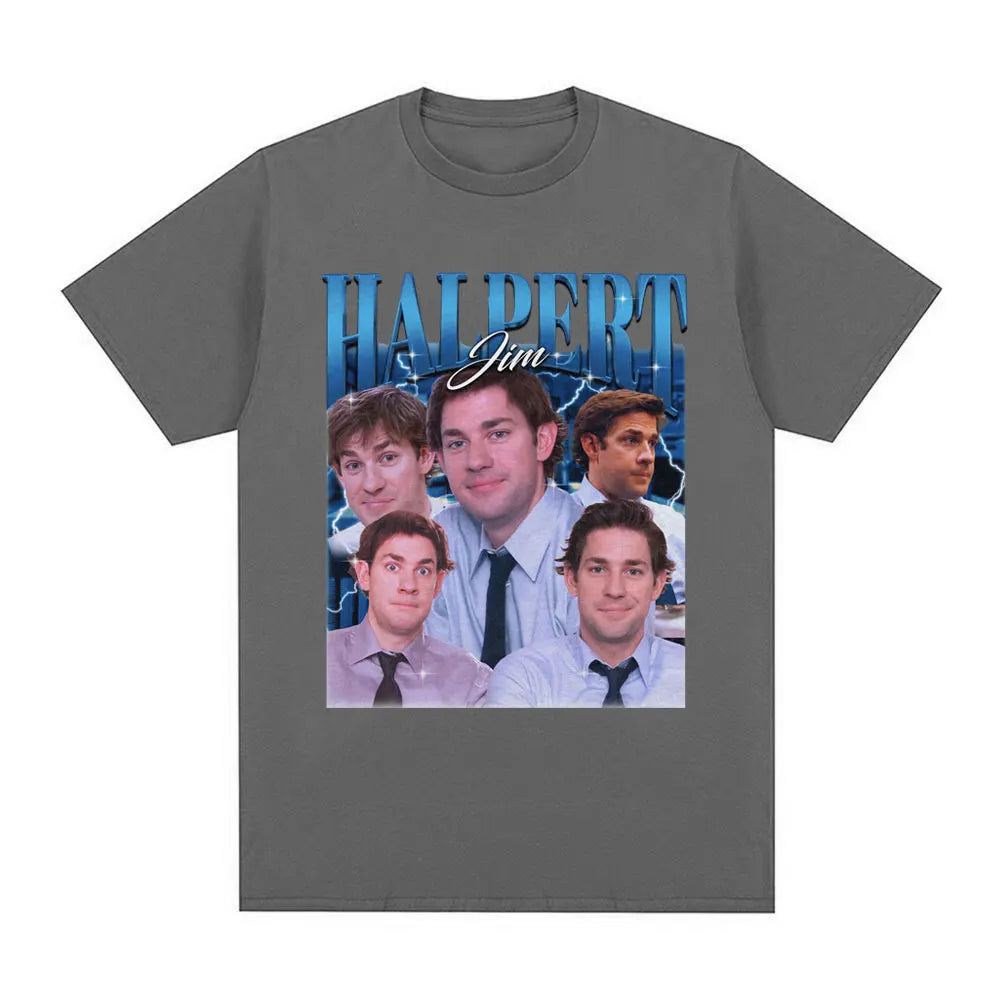 Tv Series Jim Halpert Dwight Schrute Homage The Office T-shirt Men Women Fashion Vintage Cotton Short Sleeve Oversized T-Shirts