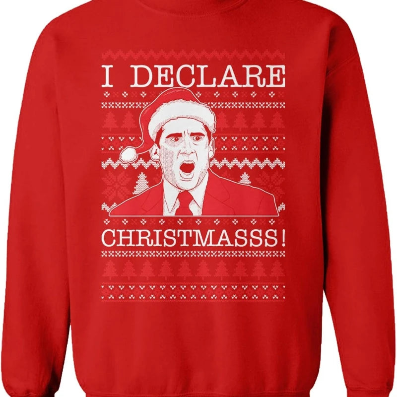 Michael Scott Ugly Christmas Autumn and Winter Long Sleeve Thermal Hoodie