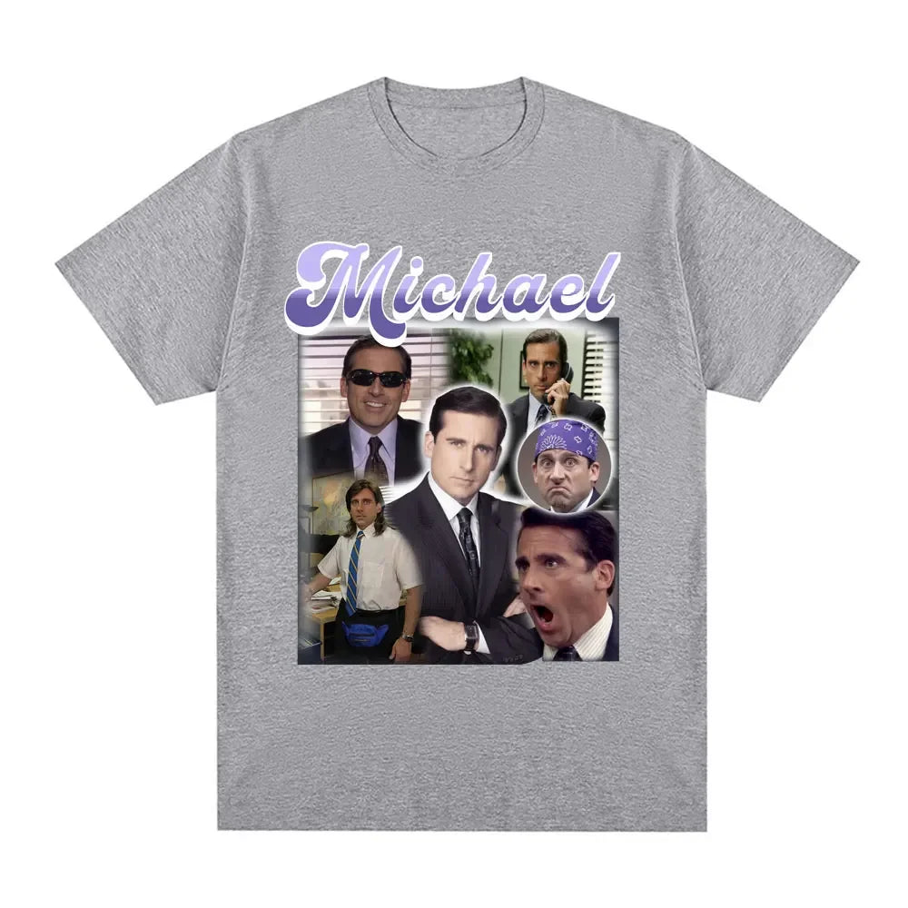 Michael Scott Prison Mike Salutes Office T-shirtTV Drama Dwight Schrute Jim Halpert Short Sleeve Oversized T-shirt
