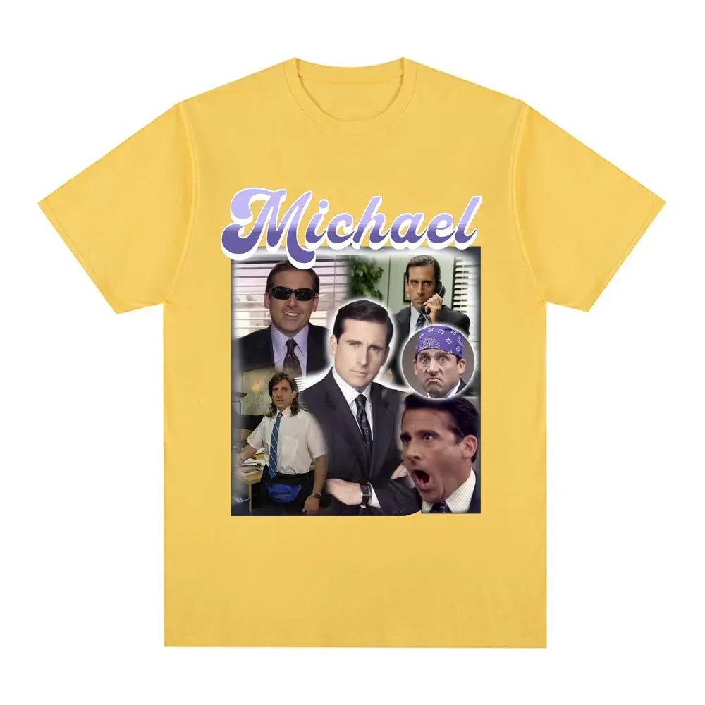 Michael Scott Prison Mike Salutes Office T-shirtTV Drama Dwight Schrute Jim Halpert Short Sleeve Oversized T-shirt