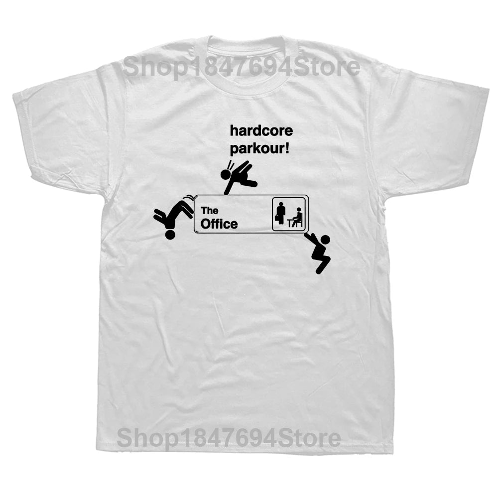 Funny Hardcore Parkour The Office T Shirts Cotton Streetwear Short Sleeve Birthday Gifts Summer Style T-shirt Mens Clothing