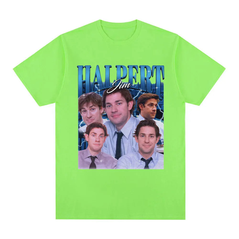 Tv Series Jim Halpert Dwight Schrute Homage The Office T-shirt Men Women Fashion Vintage Cotton Short Sleeve Oversized T-Shirts