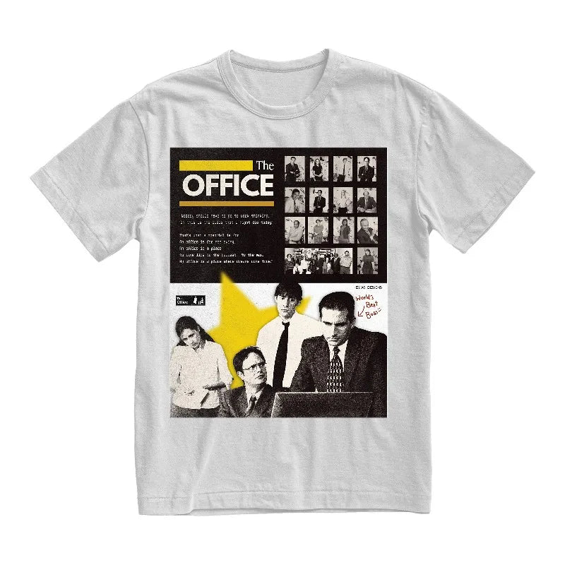 New "Office" Movie Pattern Men's Printed T-shirt for All Seasons, Suitable for Both Men and Women's Casual T-shirt