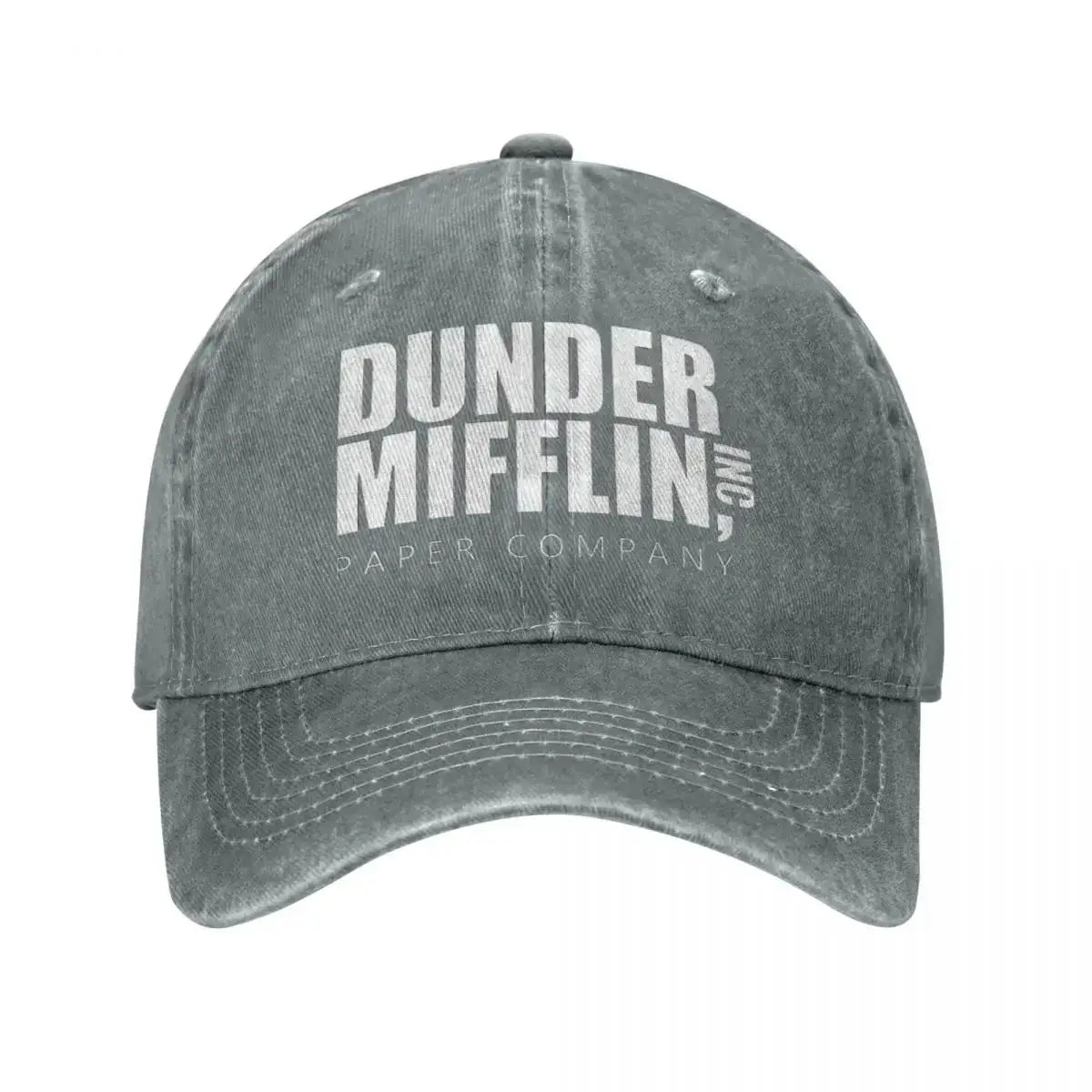 Classic Dunder Mifflin Logo Baseball Caps Men Women Distressed Denim Washed Sun Cap The Office Travel Adjustable Hats Cap