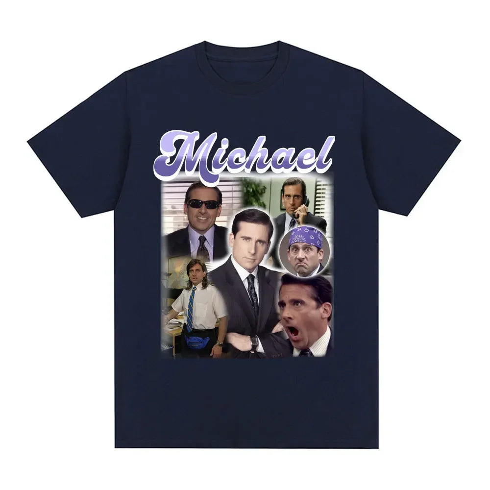 Michael Scott Prison Mike Salutes Office T-shirtTV Drama Dwight Schrute Jim Halpert Short Sleeve Oversized T-shirt