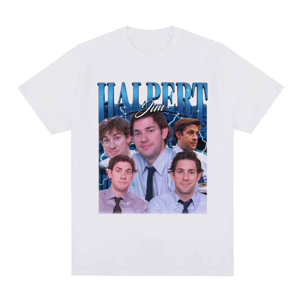 Tv Series Jim Halpert Dwight Schrute Homage The Office T-shirt Men Women Fashion Vintage Cotton Short Sleeve Oversized T-Shirts
