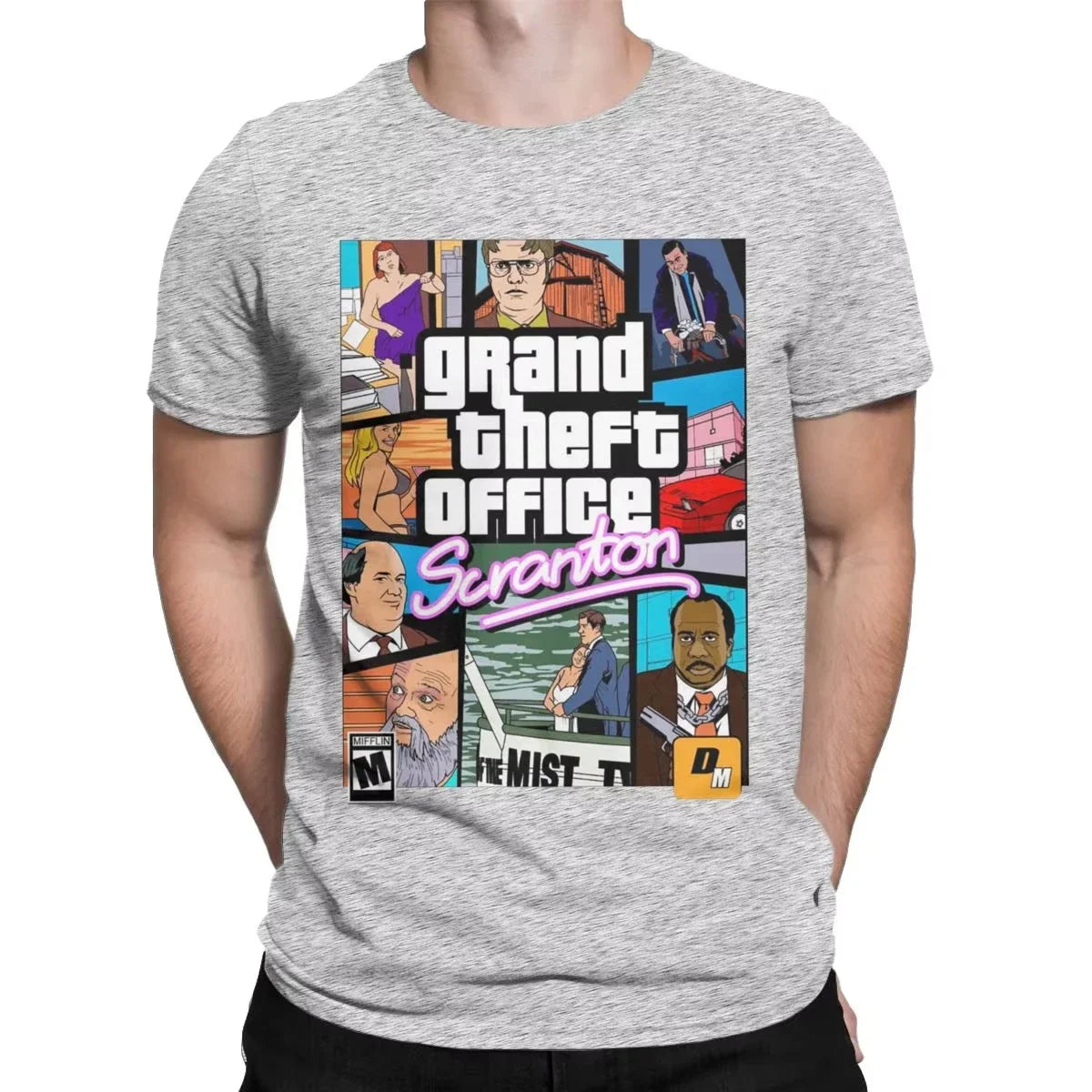 Grand Theft Office Scranton Men T Shirt The Office Fashion Tee Shirt Short Sleeve Round Collar T-Shirts Cotton New Arrival Tops