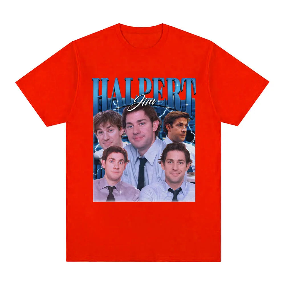 Tv Series Jim Halpert Dwight Schrute Homage The Office T-shirt Men Women Fashion Vintage Cotton Short Sleeve Oversized T-Shirts