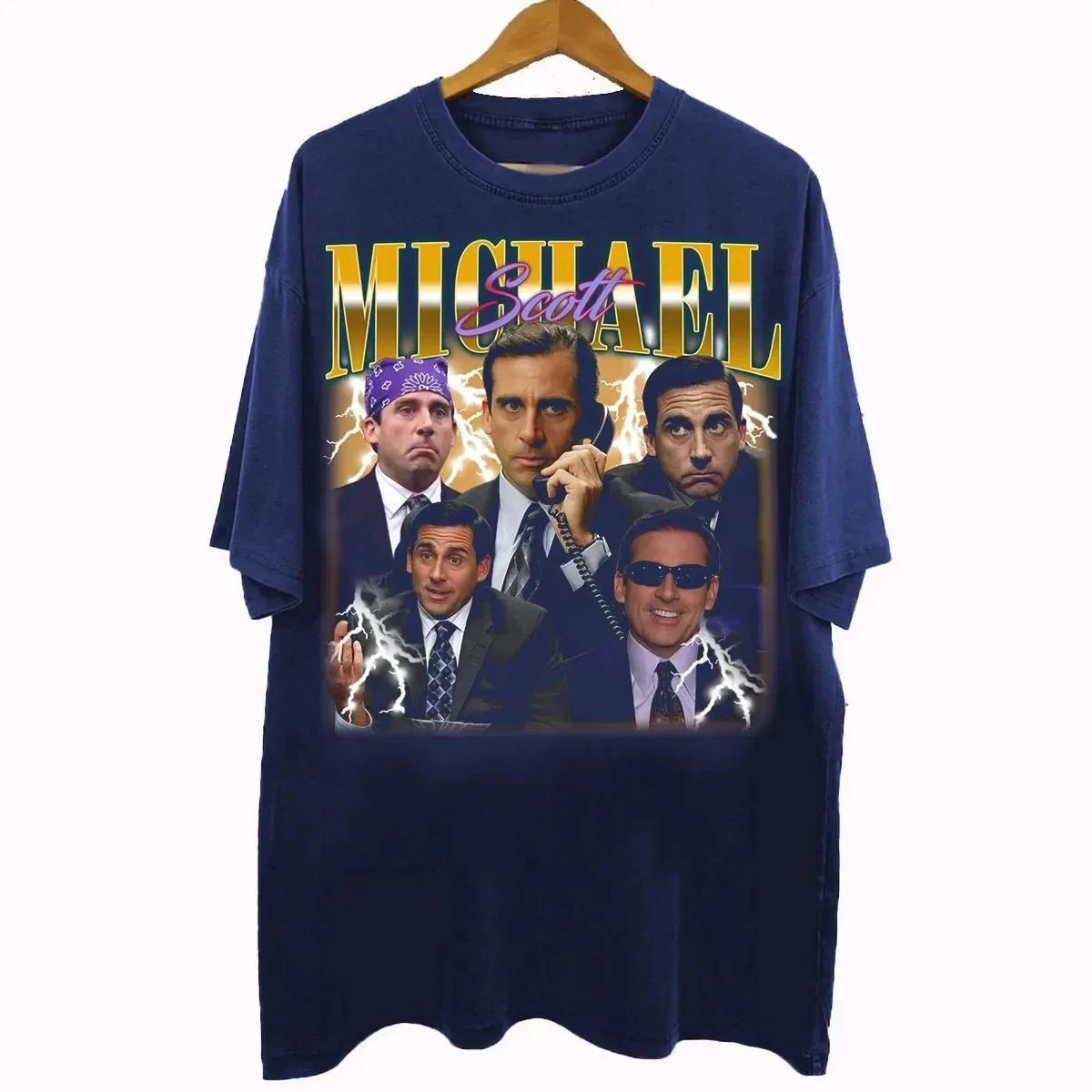 The Office TV Series Movie Gifts Vintage 90s Bootleg Style Michael Scott T-Shirt Casual Loose Print Cotton T-Shirt  Unisex