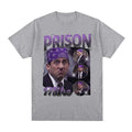 Prison Michael Scott Tribute T-shirt TV Series Office Dwight Schrut Jim Halpert Tshirt Womens Short Sleeve Tshirt