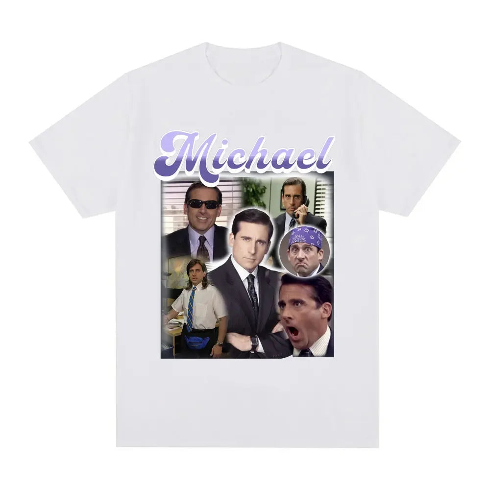 Michael Scott Prison Mike Salutes Office T-shirtTV Drama Dwight Schrute Jim Halpert Short Sleeve Oversized T-shirt