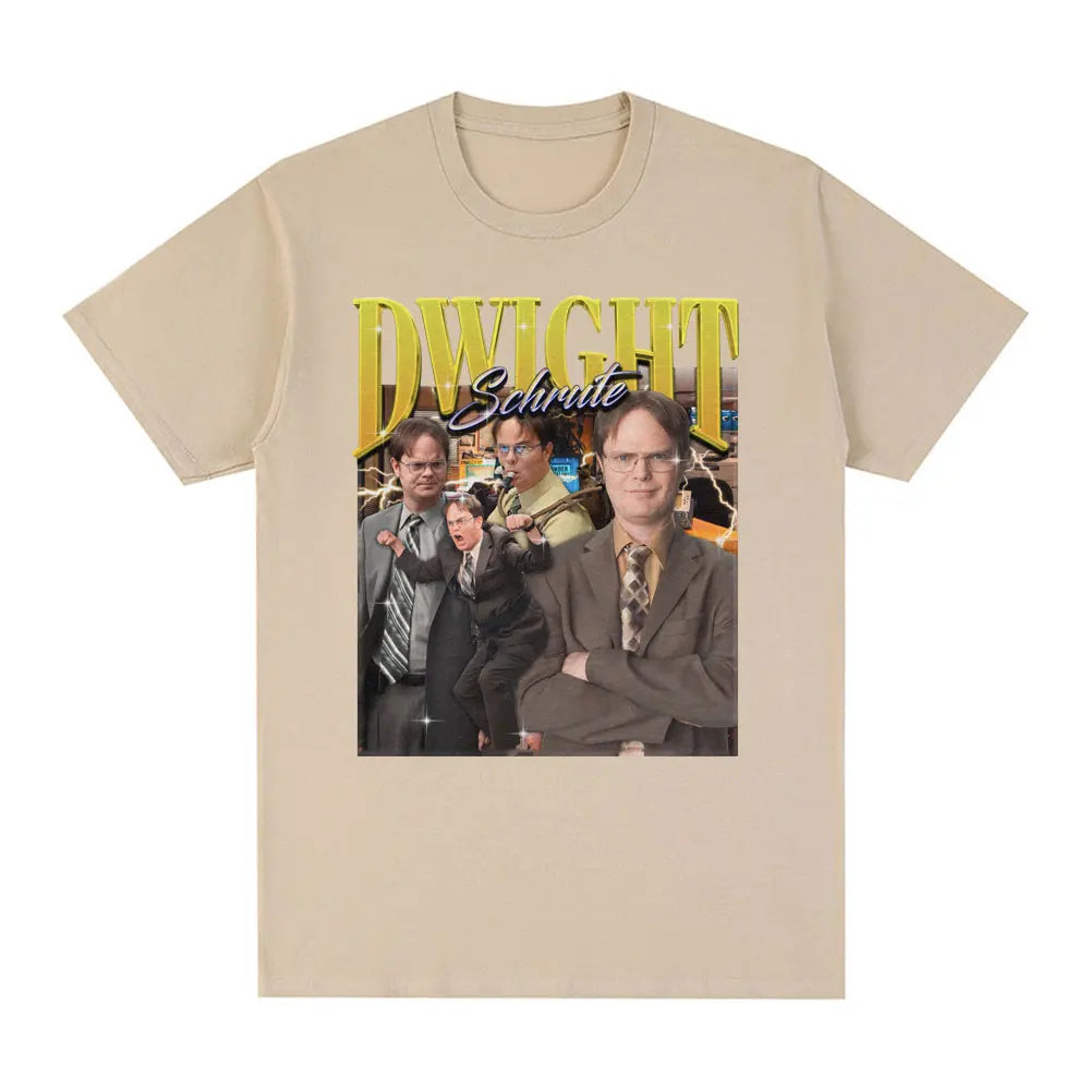 Dwight Schrute Michael Scott Homage The Office T-shirt Tv Series T Shirt Men Women Cotton Casual Short Sleeve Oversized T-Shirts