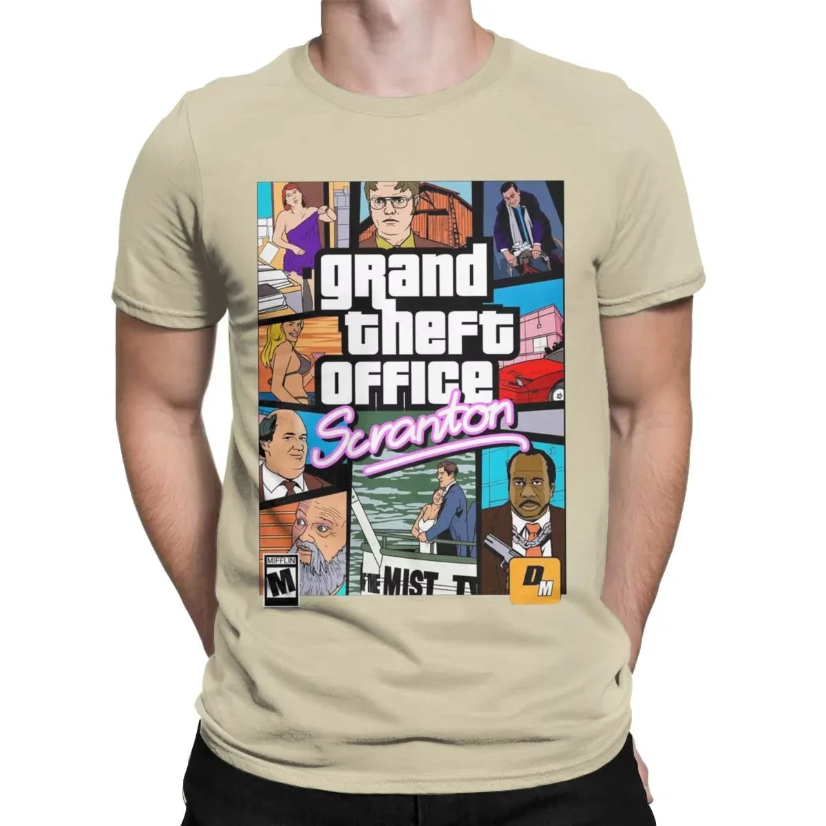 Grand Theft Office Scranton Men T Shirt The Office Fashion Tee Shirt Short Sleeve Round Collar T-Shirts Cotton New Arrival Tops
