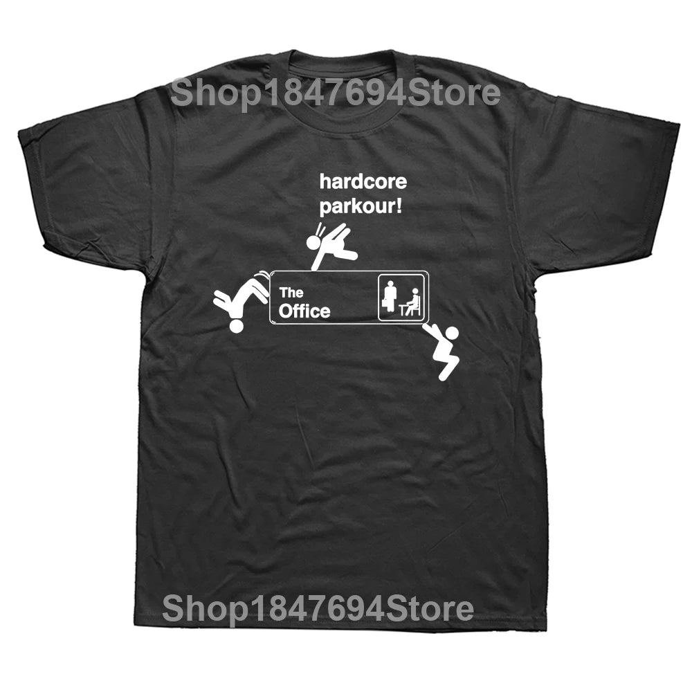 Funny Hardcore Parkour The Office T Shirts Cotton Streetwear Short Sleeve Birthday Gifts Summer Style T-shirt Mens Clothing