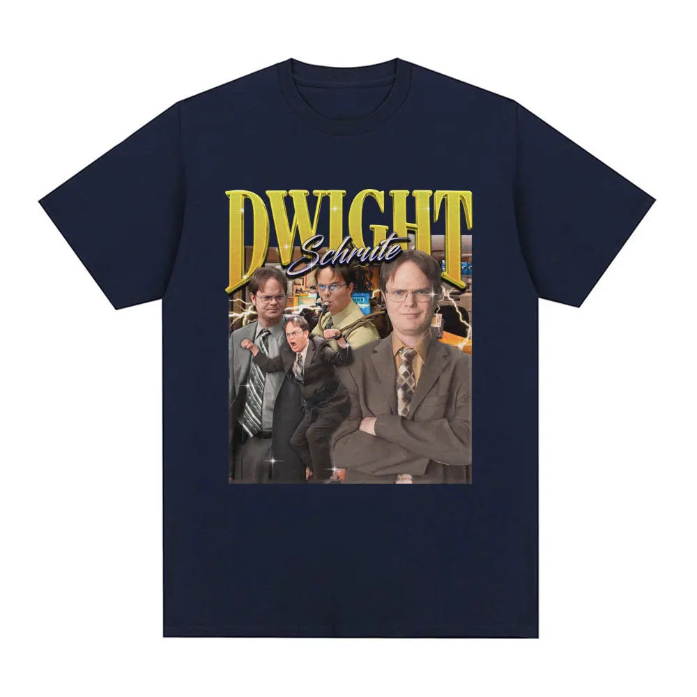 Dwight Schrute Michael Scott Homage The Office T-shirt Tv Series T Shirt Men Women Cotton Casual Short Sleeve Oversized T-Shirts