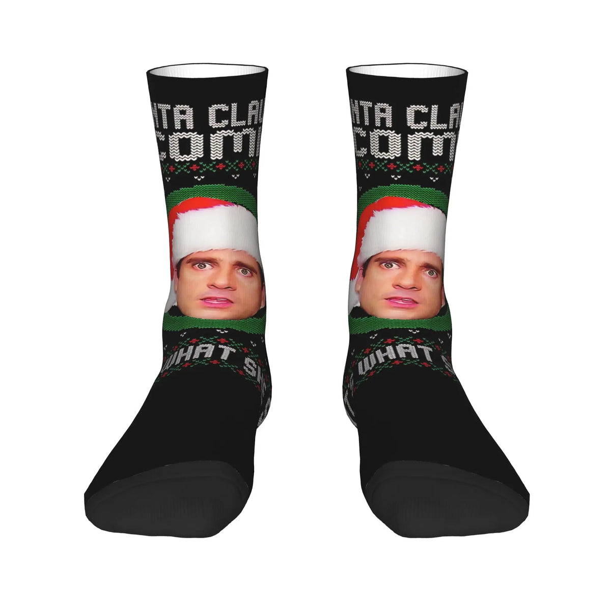Michael Scott  Santa Clause Is Coming That’s What She Said Socks The Office Custom Stockings Non Skid Unisex Men Socks