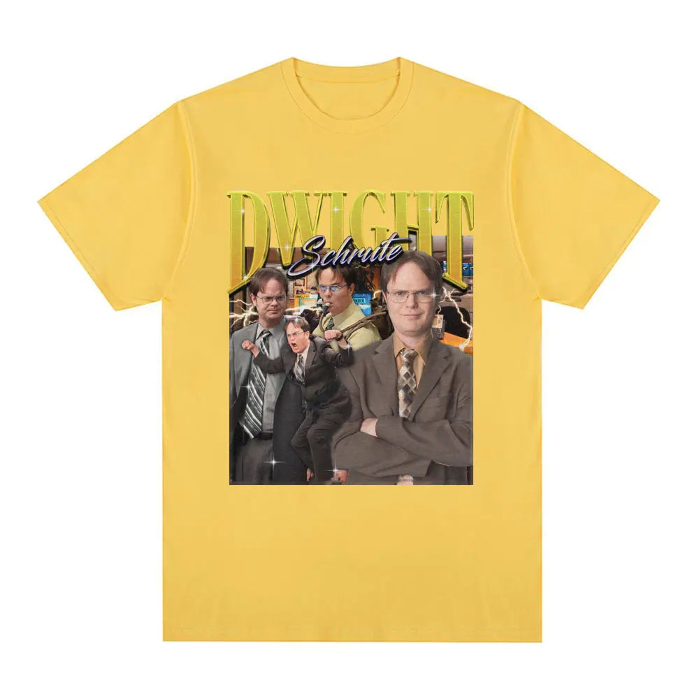 Dwight Schrute Michael Scott Homage The Office T-shirt Tv Series T Shirt Men Women Cotton Casual Short Sleeve Oversized T-Shirts