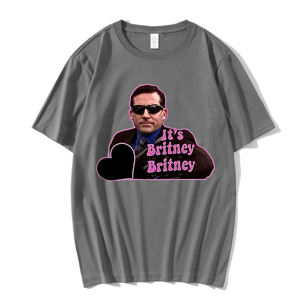 Michael Scott Homage The Office Men T-shirts Tv Series Dwight SchruteJim Halpert It's Britney Graphic T-shirt Streetwear Unisex