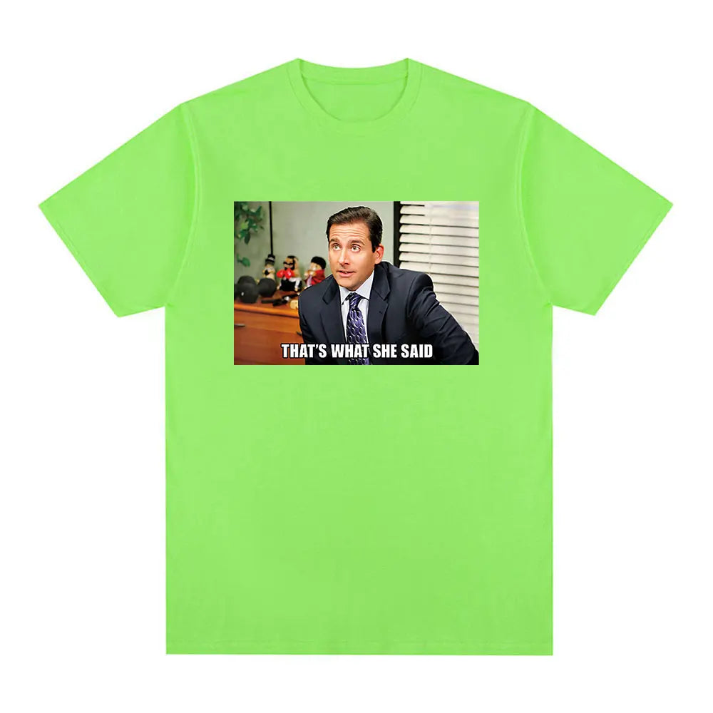 Michael Scott That's What She Said T Shirt Tv Series The Office Dwight Schrute Jim Halpert T-shirt Men's Short Sleeve T Shirts