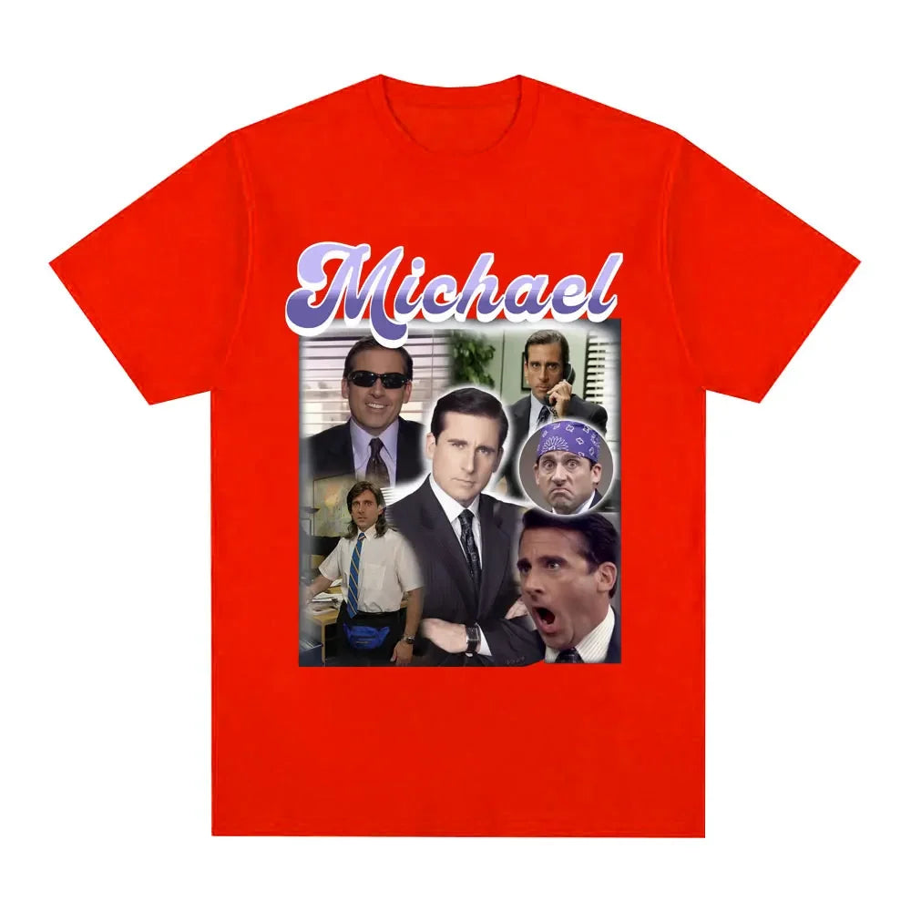 Michael Scott Prison Mike Salutes Office T-shirtTV Drama Dwight Schrute Jim Halpert Short Sleeve Oversized T-shirt