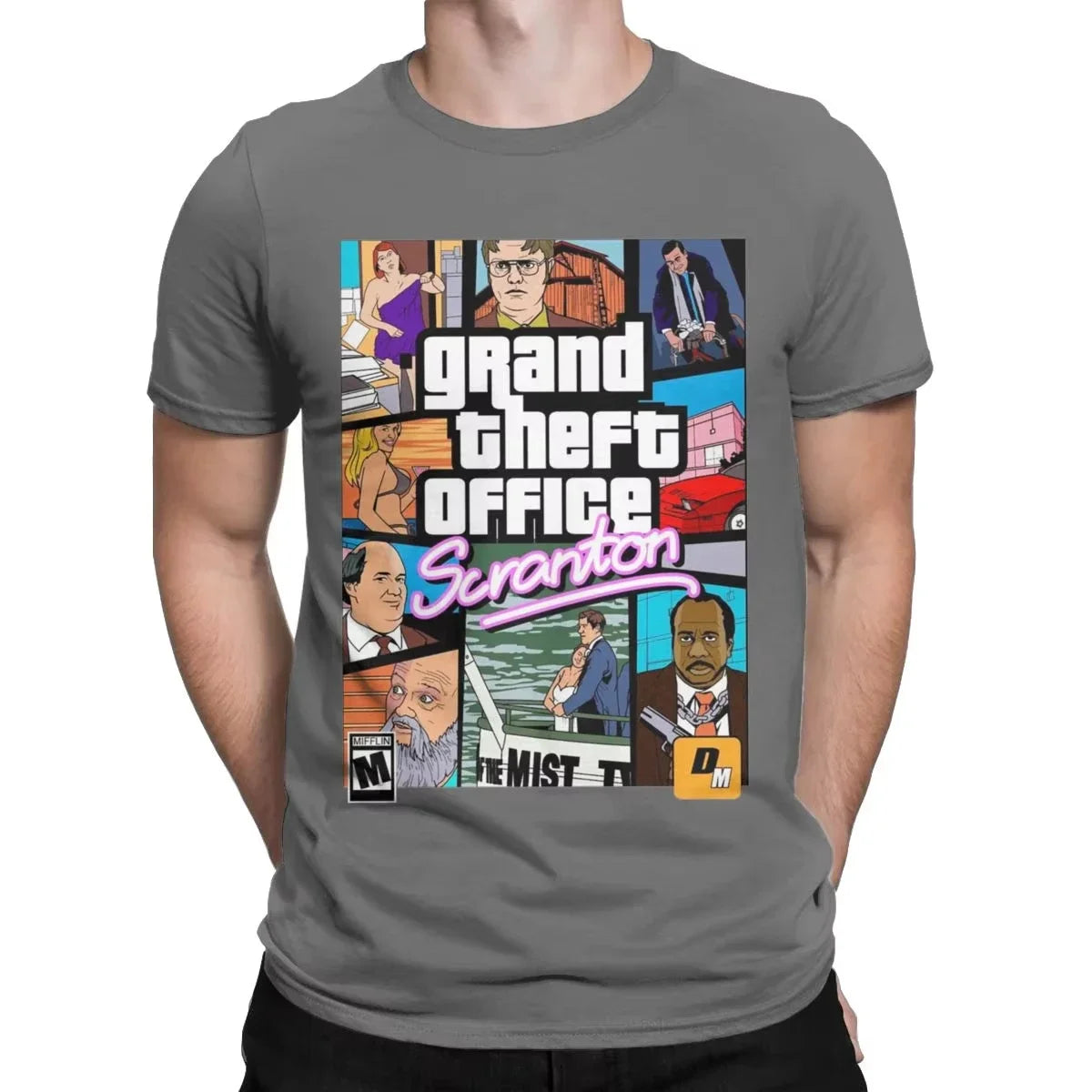 Grand Theft Office Scranton Men T Shirt The Office Fashion Tee Shirt Short Sleeve Round Collar T-Shirts Cotton New Arrival Tops