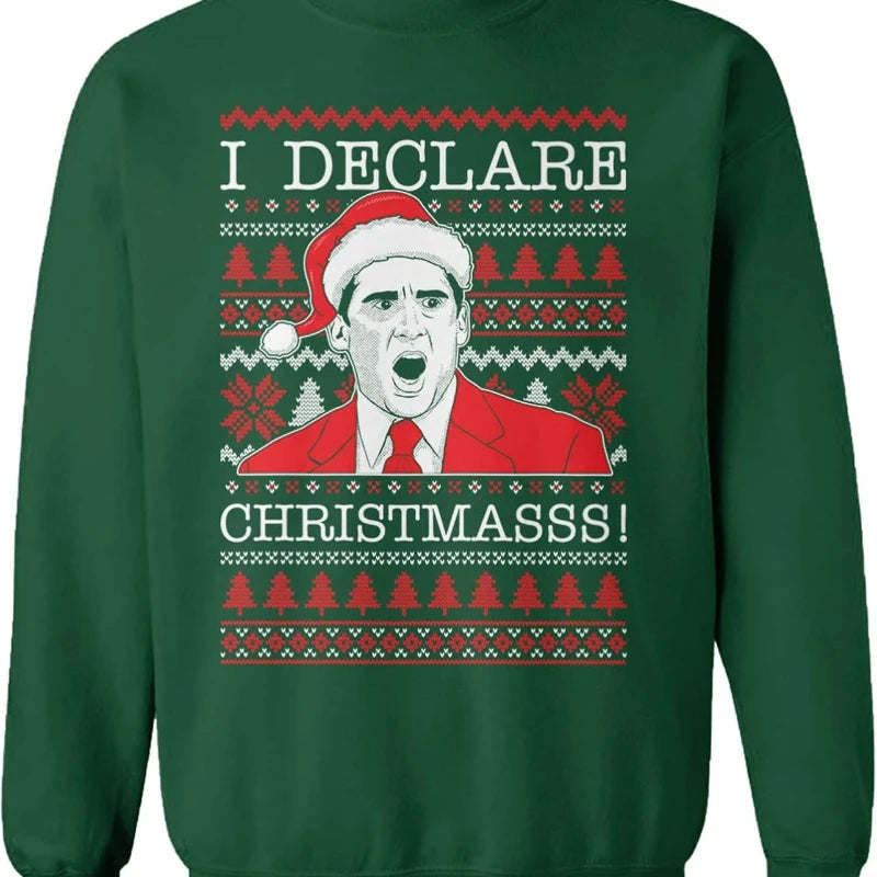 Michael Scott Ugly Christmas Autumn and Winter Long Sleeve Thermal Hoodie