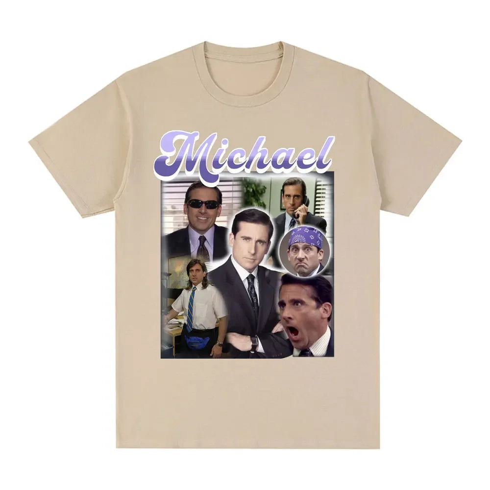 Michael Scott Prison Mike Salutes Office T-shirtTV Drama Dwight Schrute Jim Halpert Short Sleeve Oversized T-shirt