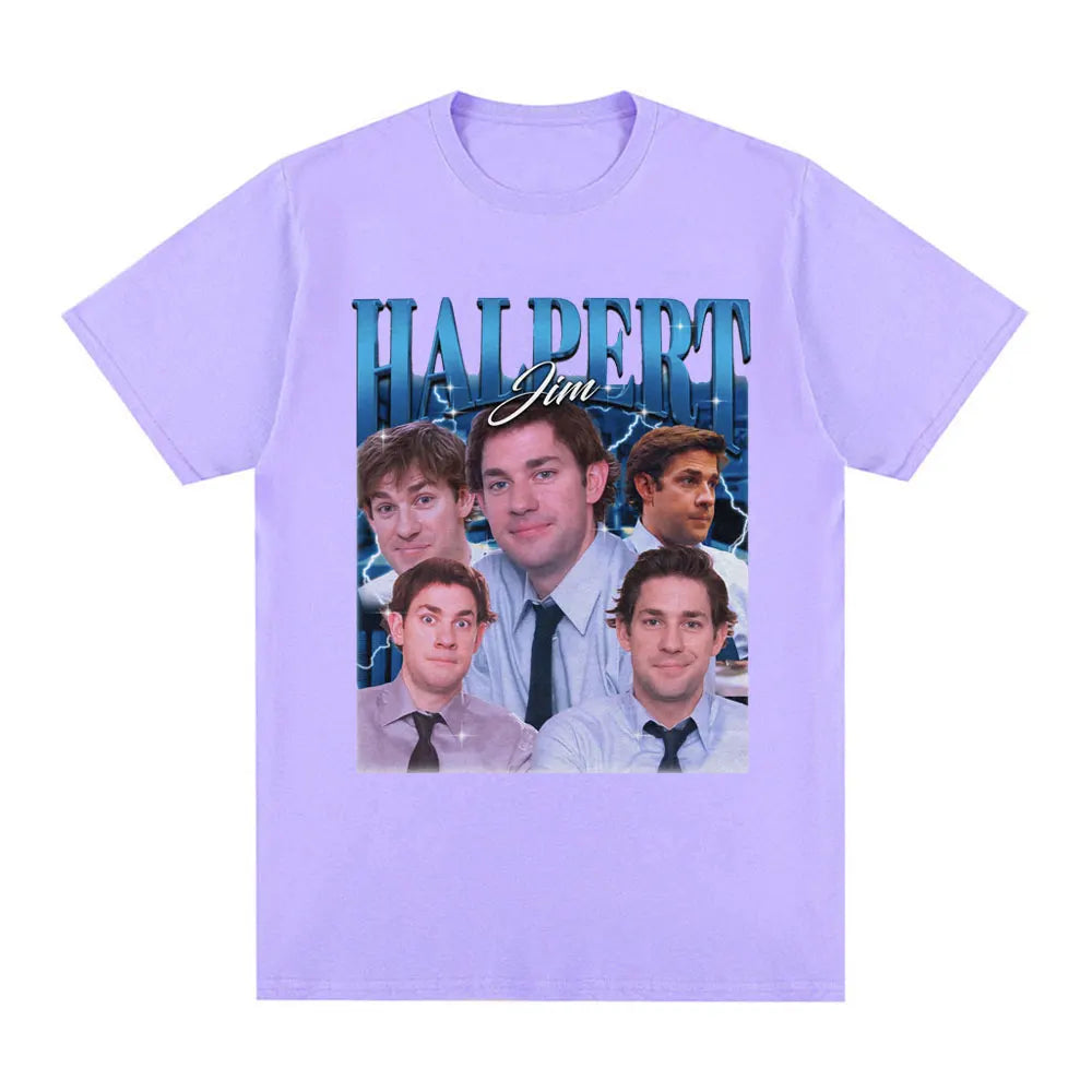 Tv Series Jim Halpert Dwight Schrute Homage The Office T-shirt Men Women Fashion Vintage Cotton Short Sleeve Oversized T-Shirts