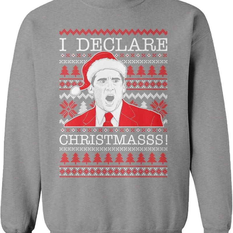 Michael Scott Ugly Christmas Autumn and Winter Long Sleeve Thermal Hoodie