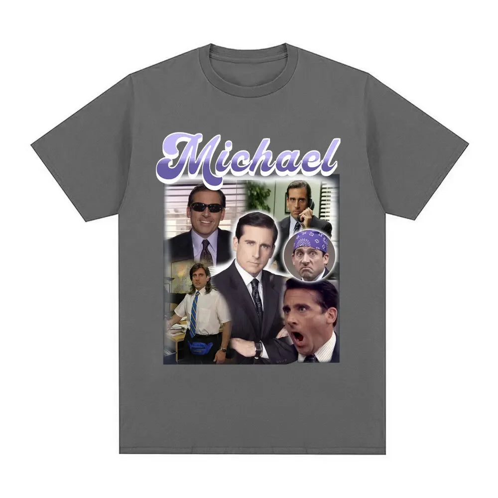 Michael Scott Prison Mike Salutes Office T-shirtTV Drama Dwight Schrute Jim Halpert Short Sleeve Oversized T-shirt