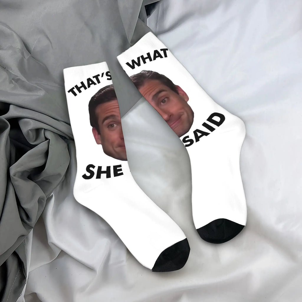 Couple Socks Michael Scott that's what she said The Office Stockings Anti-Slip High Quality Socks Autumn Fashion Outdoor Socks