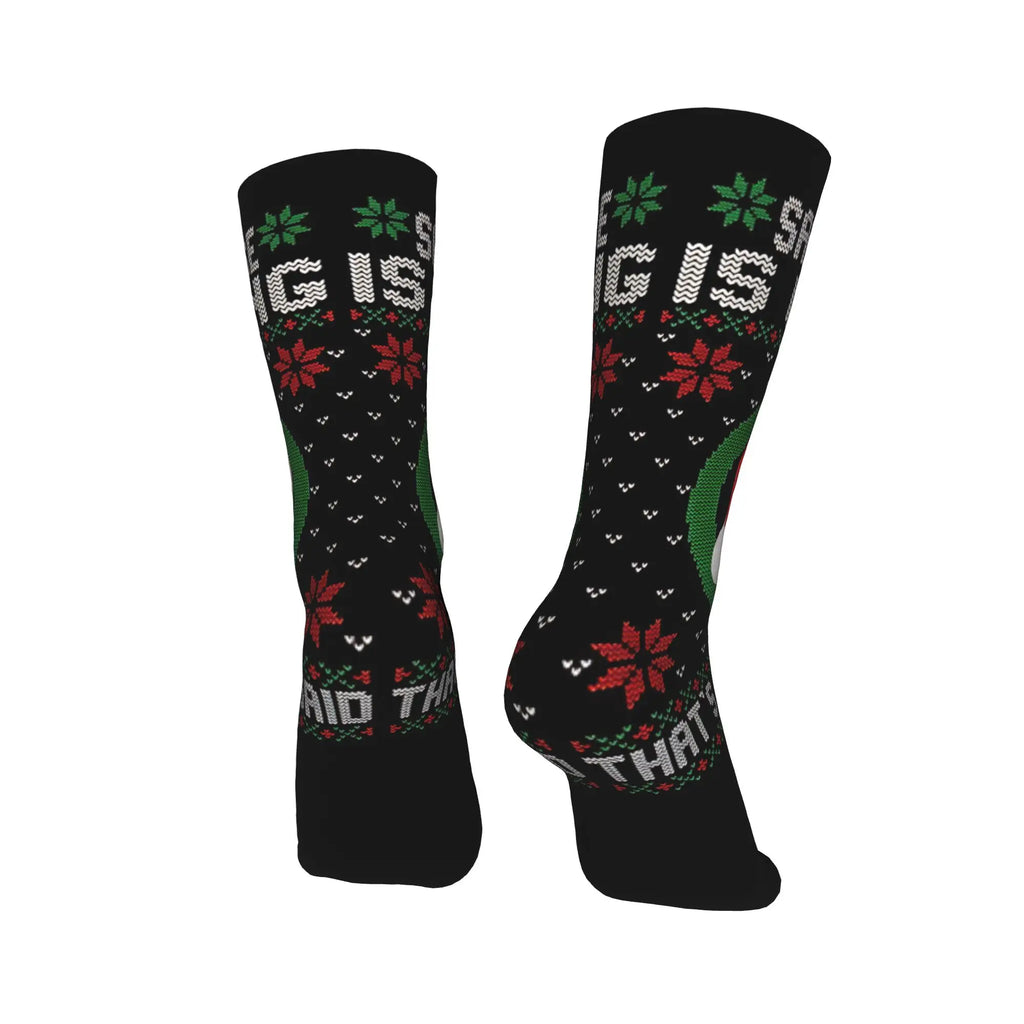 Michael Scott  Santa Clause Is Coming That’s What She Said Socks The Office Custom Stockings Non Skid Unisex Men Socks
