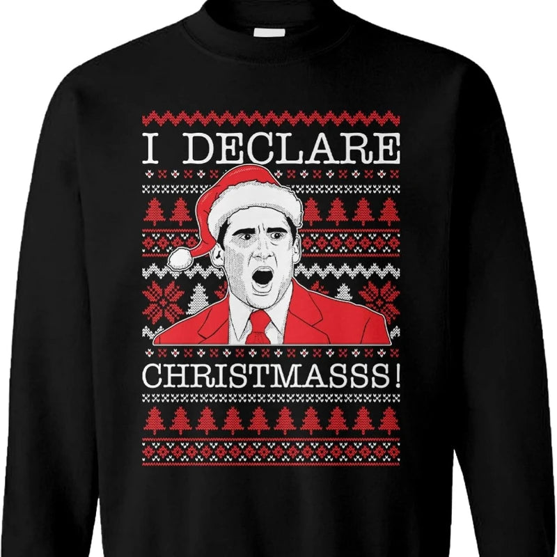 Michael Scott Ugly Christmas Autumn and Winter Long Sleeve Thermal Hoodie