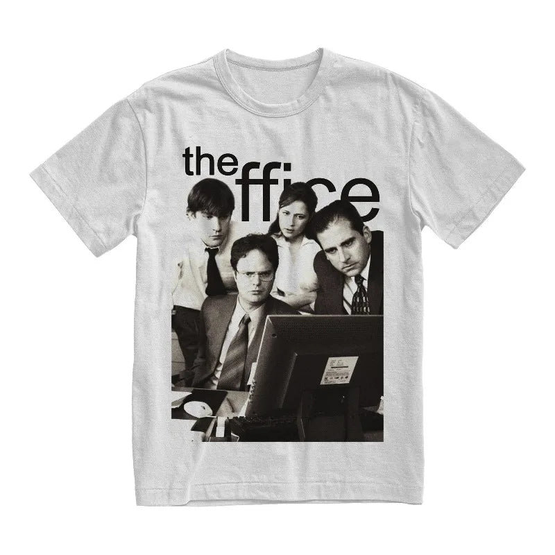 New "Office" Movie Pattern Men's Printed T-shirt for All Seasons, Suitable for Both Men and Women's Casual T-shirt